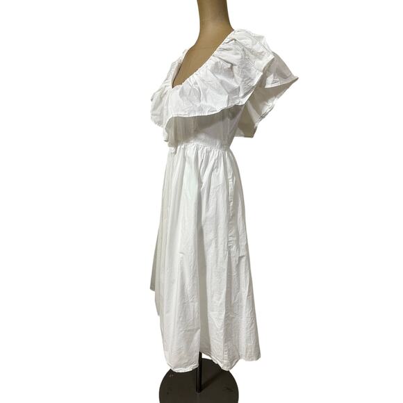 Adam Lippes Midi Dress White Cotton - Picture 5 of 8